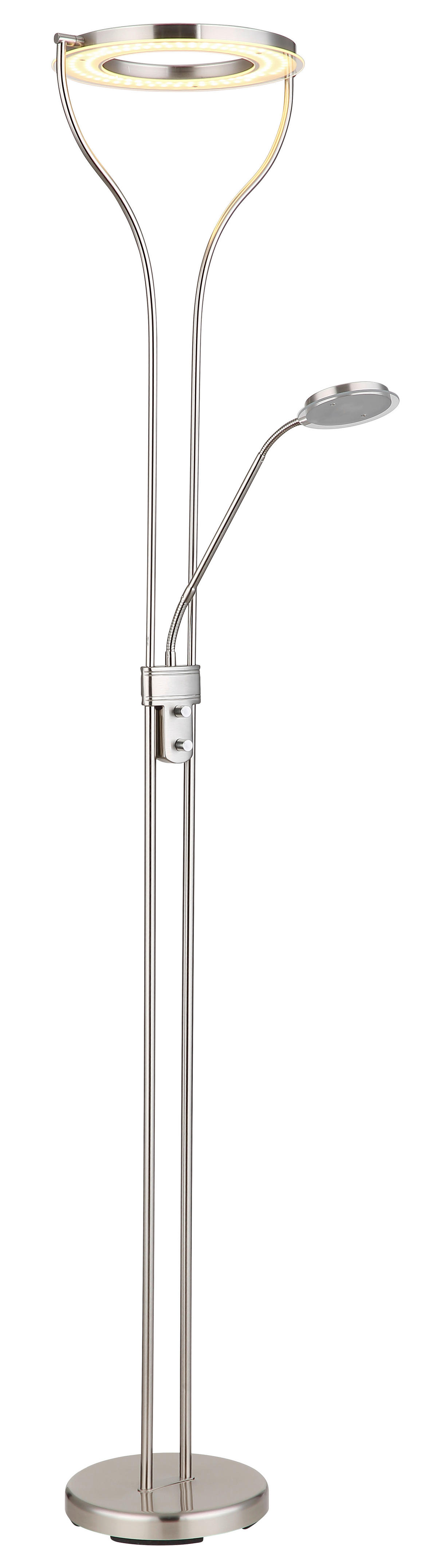 GLOBO LED-Deckenfluter Chrom Metall Kunststoff B/H/T: ca. 35x194x30 cm 2 Brennstellen EBRO - Chrom (35,00/194,00/30,00cm) - GLOBO