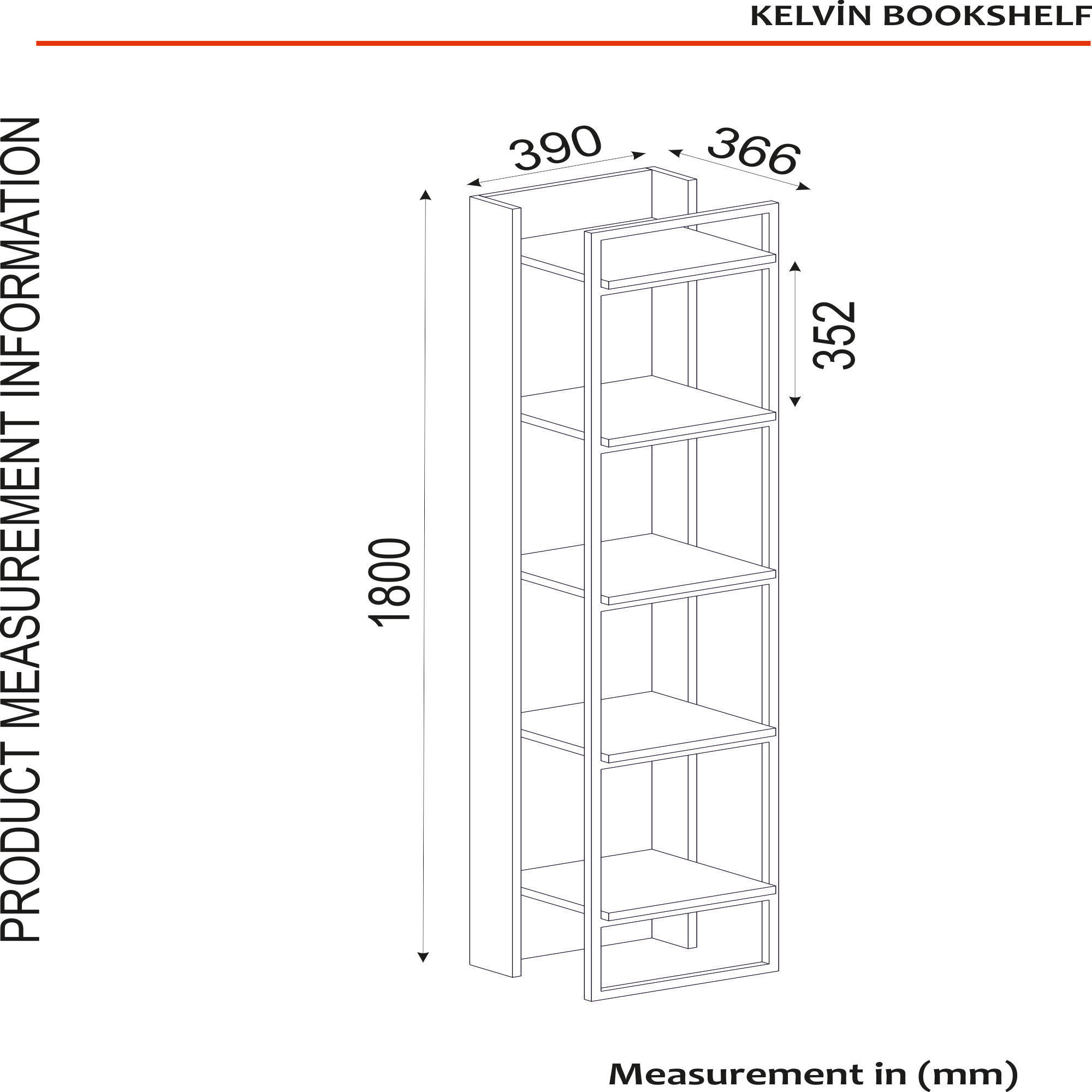 Regal Kelvin walnuss Nachbildung B/H/T: ca. 64x180x35 cm Kelvin - walnuss (64,00/180,00/35,00cm) - moebel17