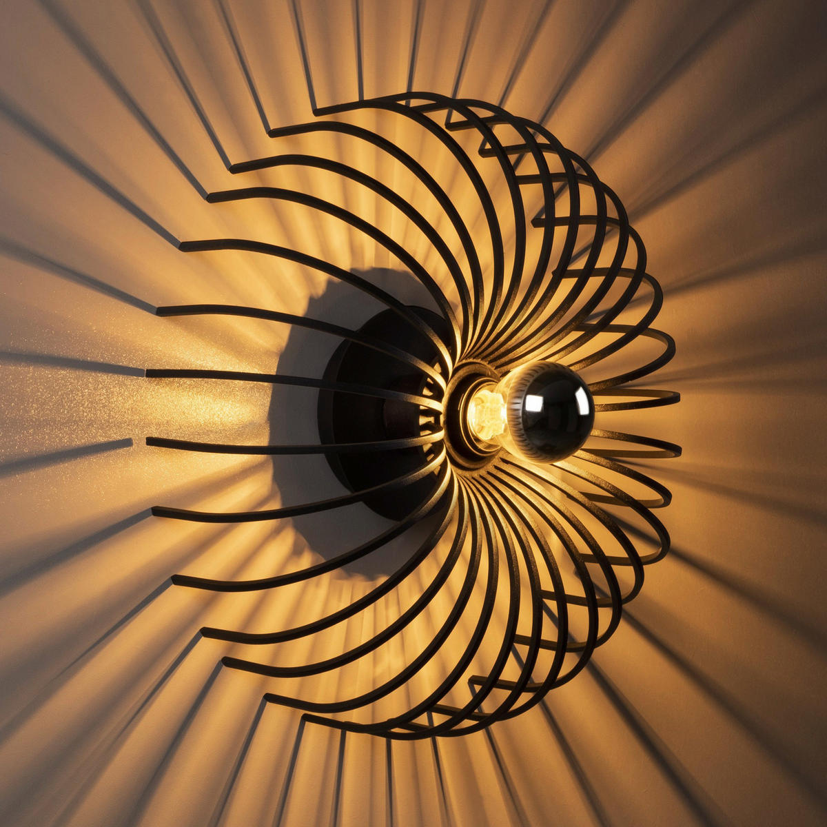 Opviq Wandleuchte schwarz Metall B/H/L: ca. 12x36x12 cm E27 1 Brennstellen Aspendos - schwarz (12,00/12,00/36,00cm) - Opviq