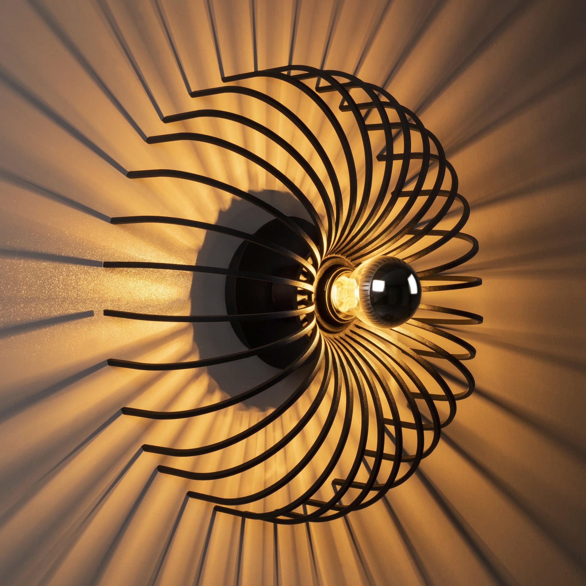 Thumbnail - Opviq Wandleuchte schwarz Metall B/H/L: ca. 12x36x12 cm E27 1 Brennstellen