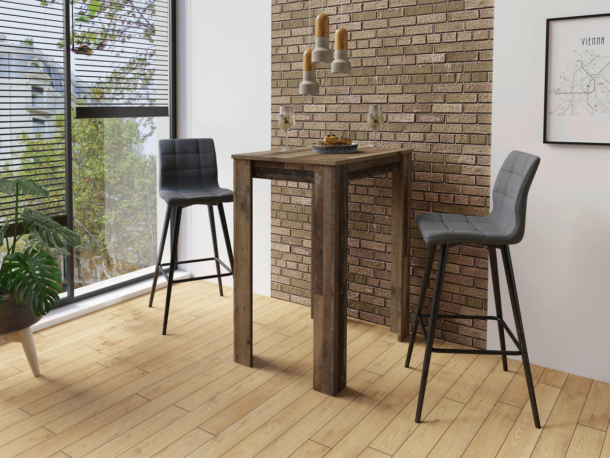 Bartisch NELE Eiche Old Wood Nachbildung Holzwerkstoff B/H/T: ca. 80x104x60 cm NELE - Eiche (80,00/104,00/60,00cm) - byLIVING