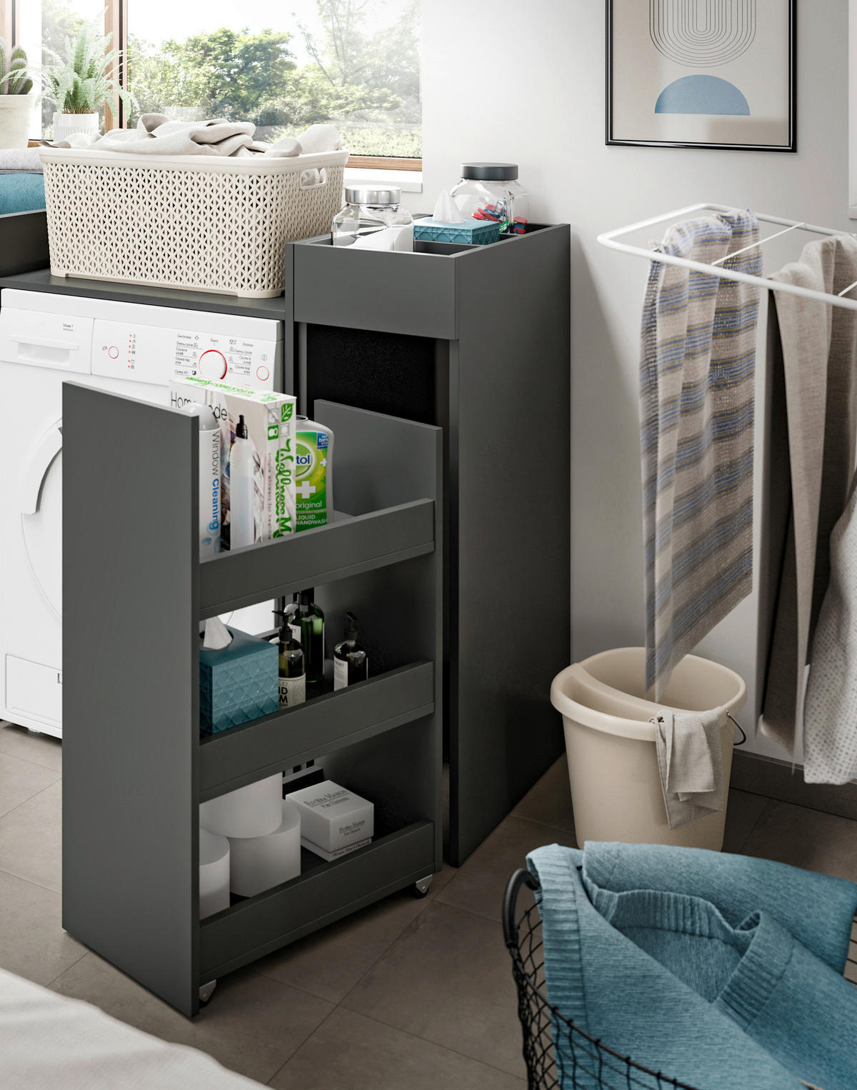 Anstellregal Free anthrazit B/H/T: ca. 29x101x60 cm Free - anthrazit (29,00/101,00/60,00cm) - xonox.home