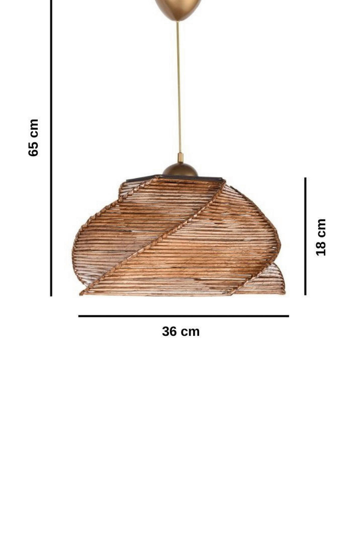 Opviq Pendelleuchte Bambus B/H/T/L/D: ca. 36x65x36x36x36 cm E27 1 Brennstellen Pentagone - (36,00/36,00/65,00cm) - Opviq