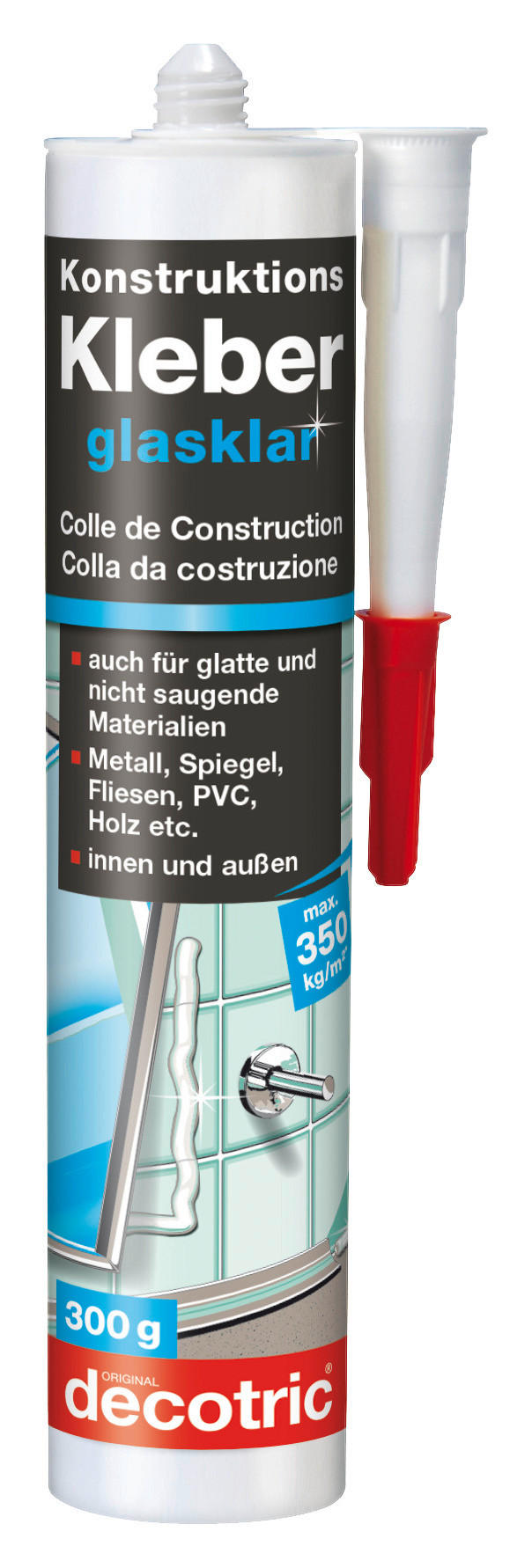 decotric Konstruktionskleber ca. 0,29 l Konstruktions-Kleber 290ml - glasklar (290ml) - decotric
