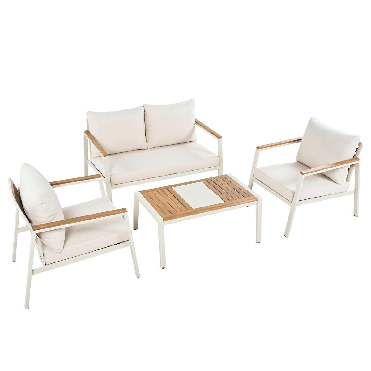 POCOline Gartensitzgruppe Avignon creme Stahl Avignon - beige/creme - POCOline