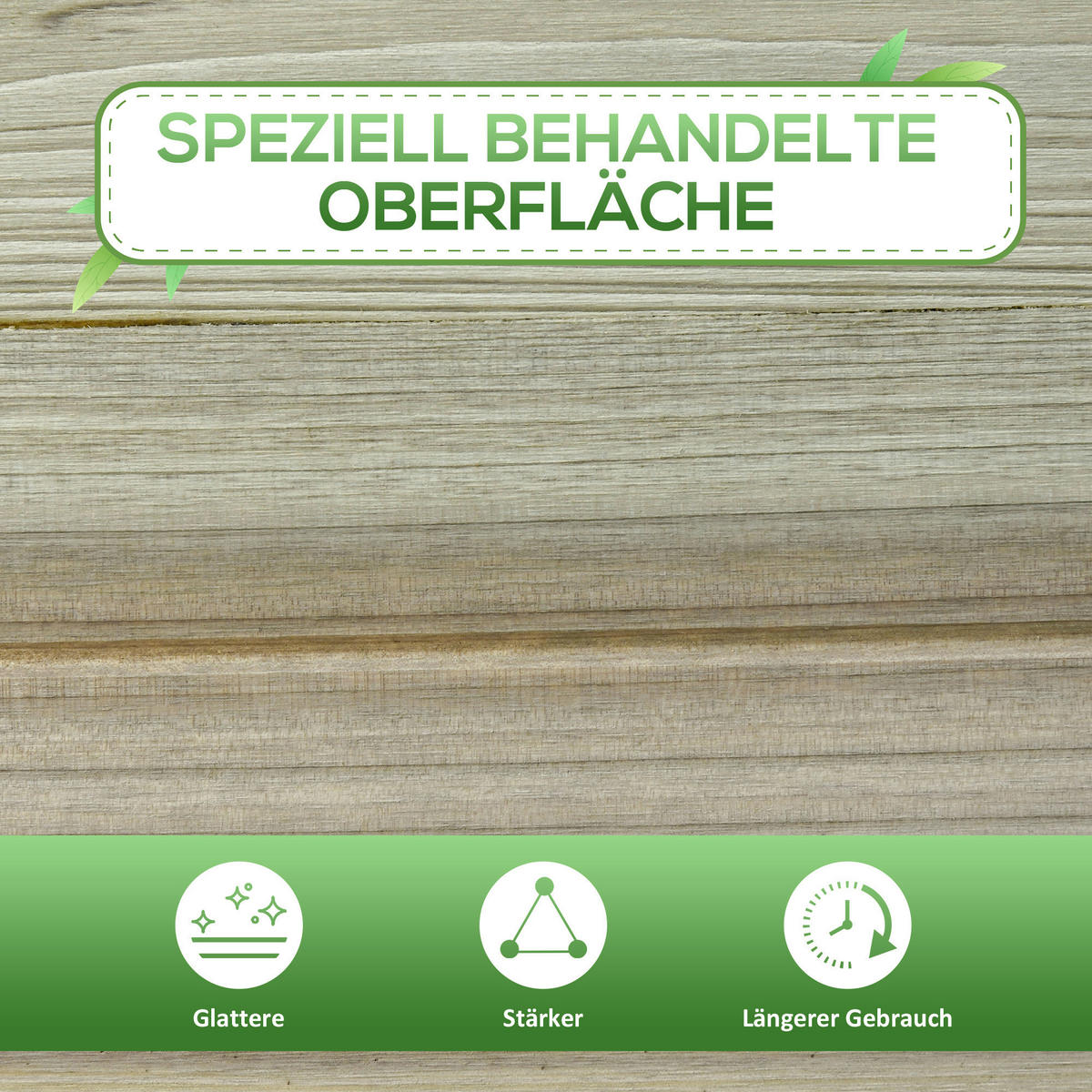 Outsunny Hochbeet grün Holz B/H/L: ca. 51x76x91 cm Hochbeet - grün (91,00/51,00/76,00cm) - Outsunny