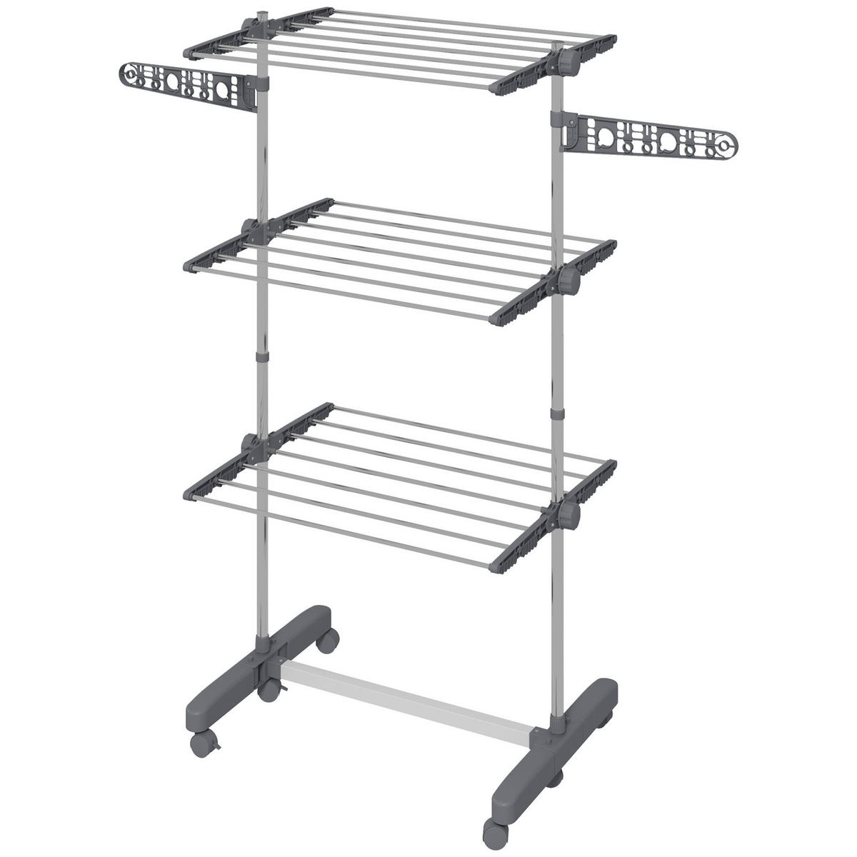 HOMCOM Wäscheständer grau Edelstahl B/H/L: ca. 55x142x152 cm Trockenständer - grau (152,00/55,00/142,00cm) - HOMCOM