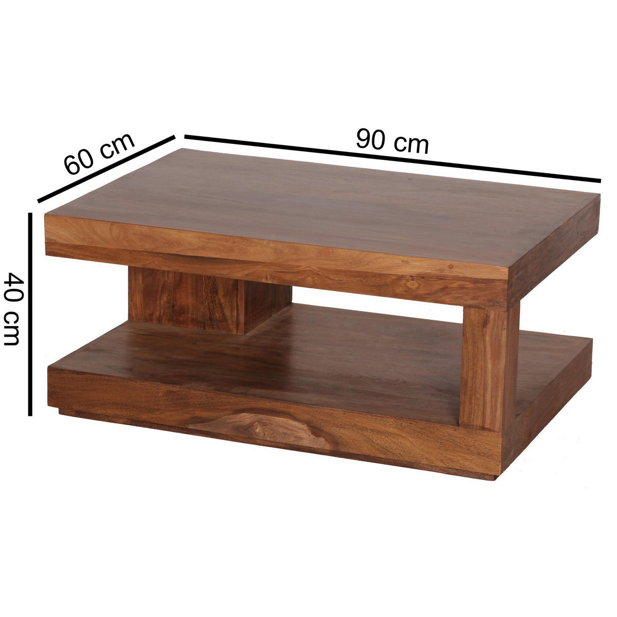 Couchtisch natur B/H/T: ca. 90x40x60 cm Couchtisch - natur (90,00/40,00/60,00cm) - Wohnling