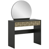 Schminktisch PRISMA schwarz gold Hochglanz Optik B/H/T: ca. 90x133x39 cm PRISMA - gold/schwarz (90,00/133,00/39,00cm) - xonox.home