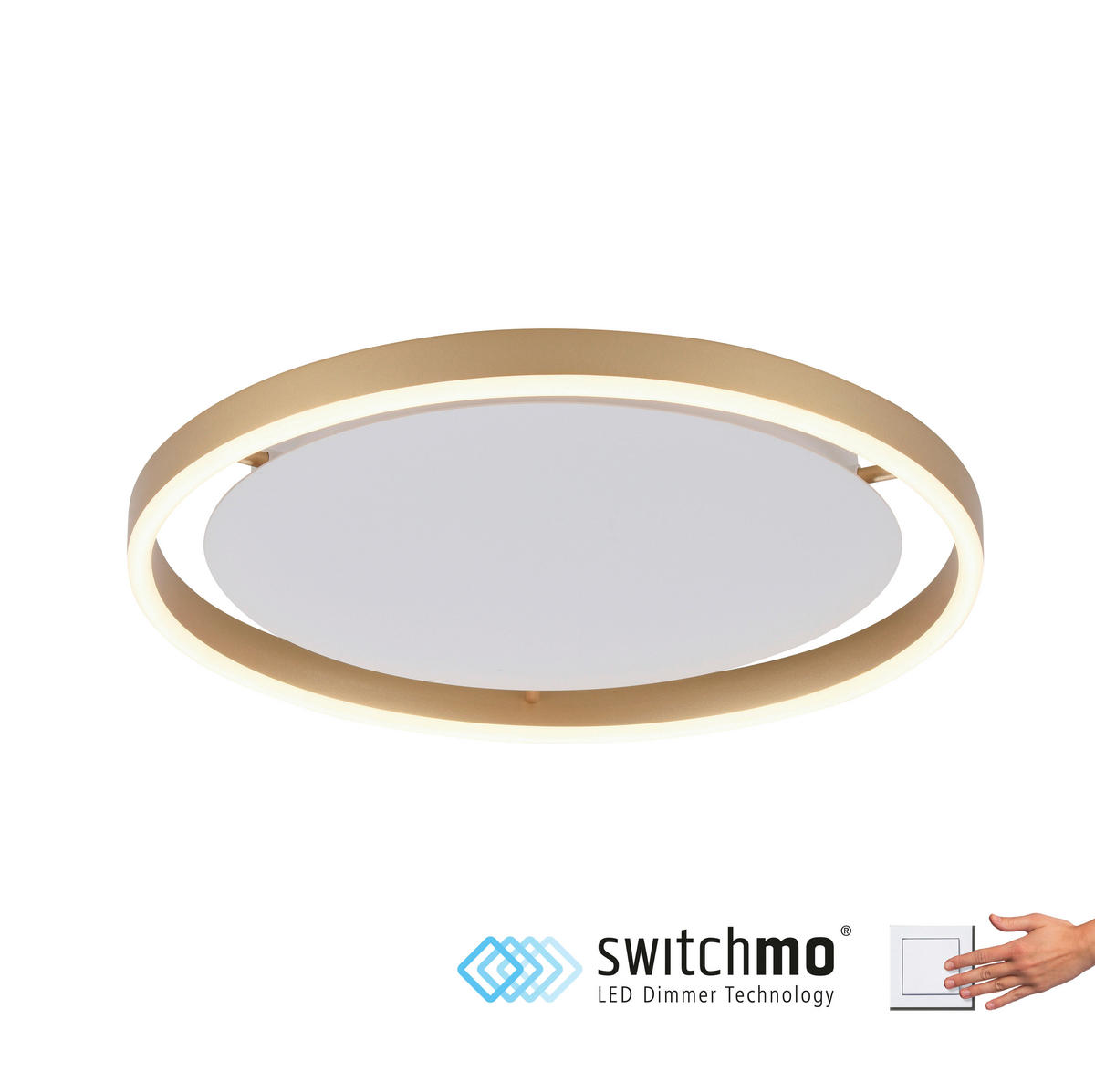 Just Light LED-Deckenleuchte RITUS 15391-60 messing weiß Metall H/D: ca. 5,3x39,3 cm 1 Brennstellen RITUS - messing/weiß (39,30/5,30cm) - Just Light