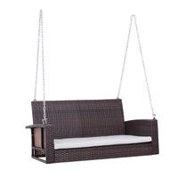 Outsunny Hollywoodschaukel braun Edelstahl B/H/L: ca. 65x127x60 cm Hollywoodschaukel_2-Sitzer - beige/braun (60,00/65,00/127,00cm) - Outsunny