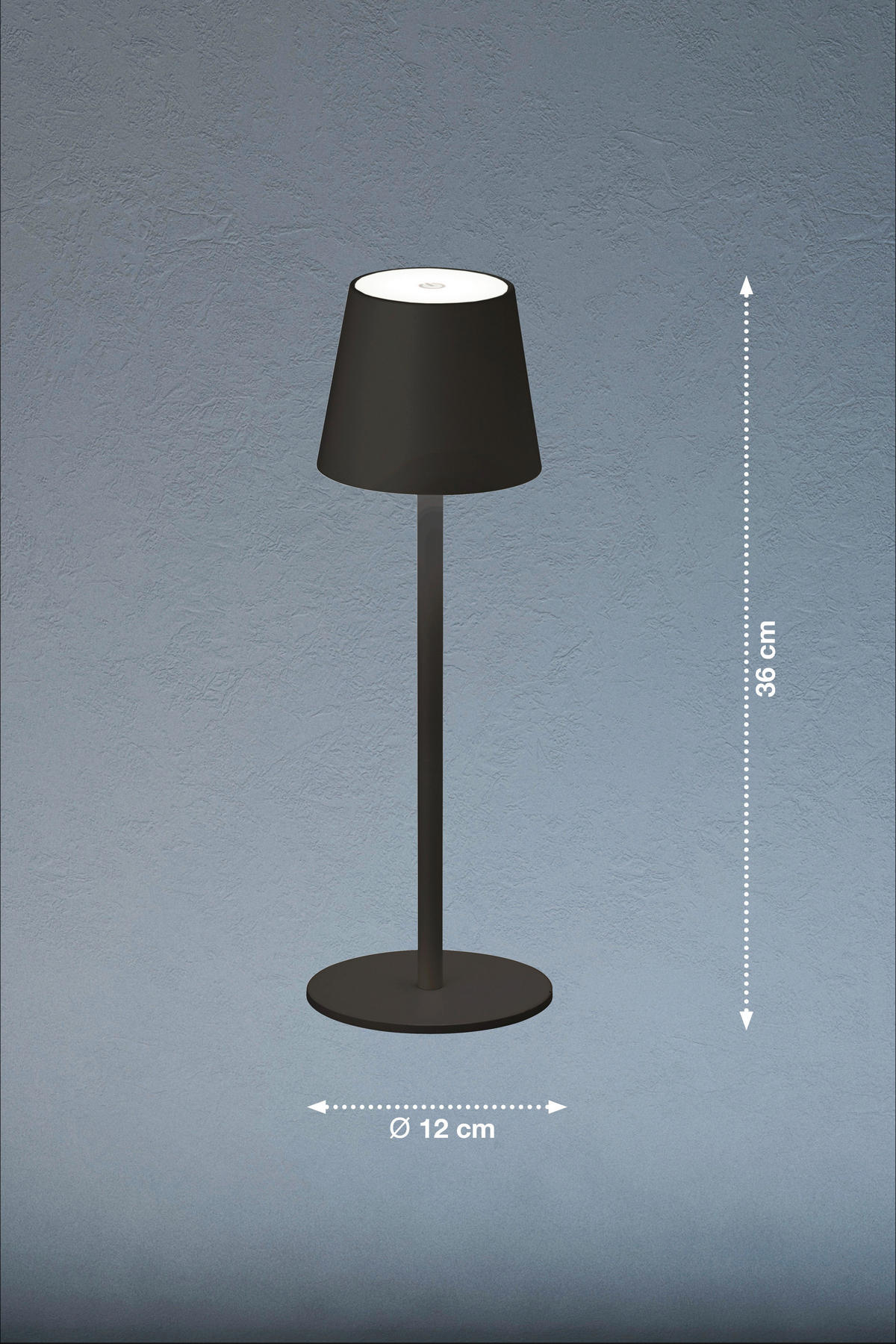 easy! by FHL Tischleuchte 850210 Tropea schwarz Metall H/D: ca. 38x12 cm 1 Brennstellen Tropea - schwarz (12,00/38,00cm) - easy! by FHL