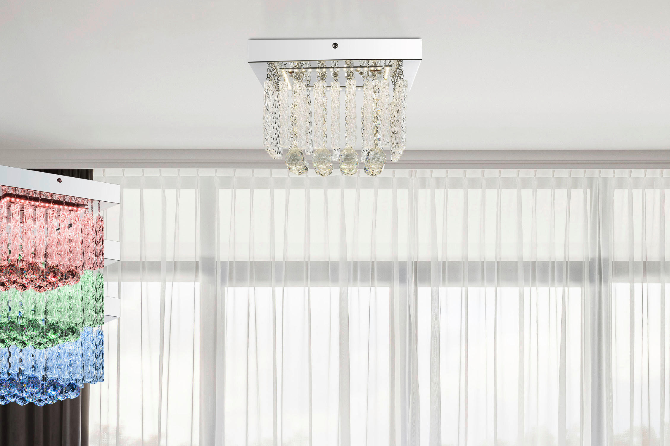 GLOBO LED-Deckenleuchte Chrom Metall B/H/T: ca. 25x15x25 cm MATHILDA - Chrom (25,00/15,00/25,00cm) - GLOBO
