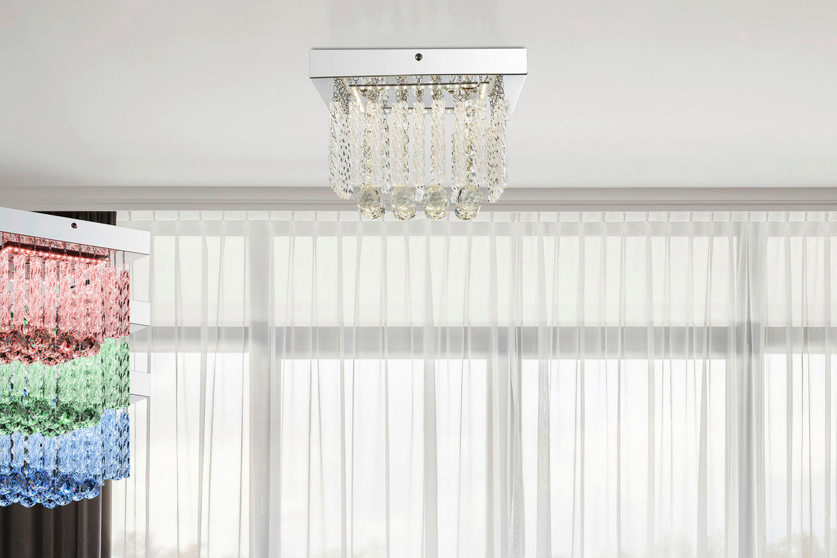 GLOBO LED-Deckenleuchte Chrom Metall B/H/T: ca. 25x15x25 cm MATHILDA - Chrom (25,00/15,00/25,00cm) - GLOBO