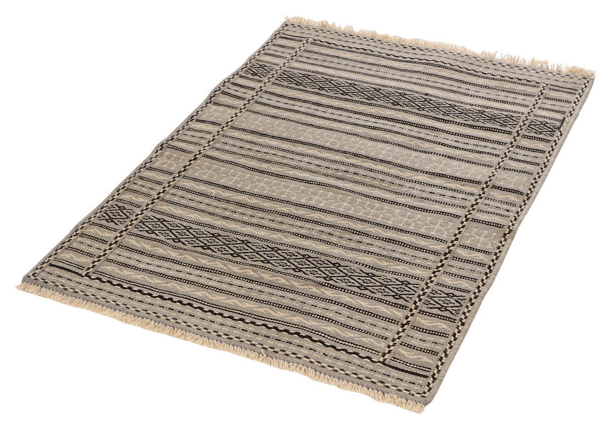 PersaTepp Teppich Kelim Kordi beige B/L: ca. 83x121 cm Kelim Kordi - beige/schwarz (83,00/121,00cm) - PersaTepp