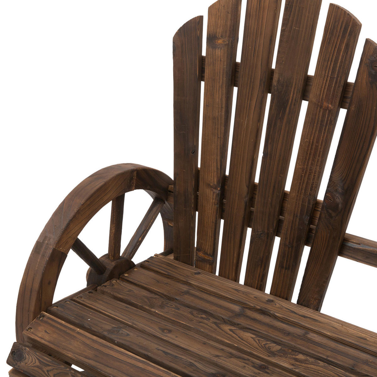 Outsunny Gartenbank dunkelbraun Holz B/H/T: ca. 108x95x66 cm Gartenbank - dunkelbraun (108,00/95,00/66,00cm) - Outsunny