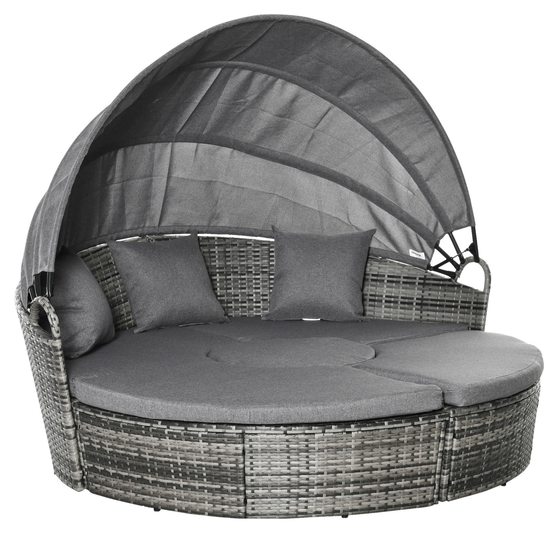 Outsunny Gartenliege grau Edelstahl B/H/L: ca. 180x175x147 cm Liege - grau (147,00/180,00/175,00cm) - Outsunny