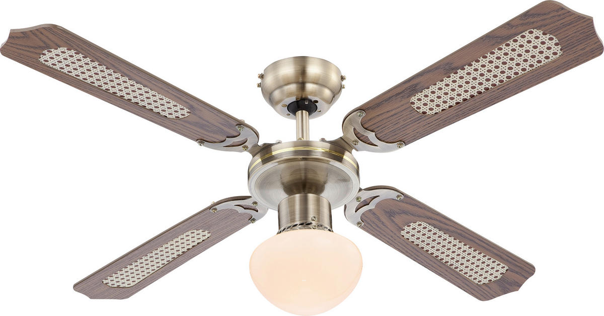 GLOBO Deckenventilator 309 Eiche weiß H/D: ca. 42x106 cm max. 60 W Deckenventilator_Champion - Eiche/weiß (106,00/42,00cm) - GLOBO
