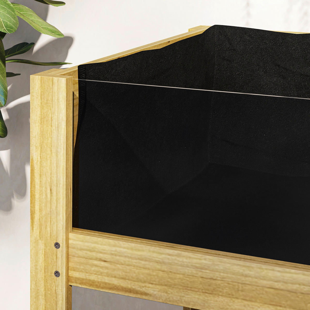 Outsunny Hochbeet natur Holz B/H/L: ca. 50x80x110 cm Hochbeet - natur (110,00/50,00/80,00cm) - Outsunny