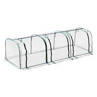 Outsunny Folientunnel B/H/L: ca. 100x80x400 cm Folientunnel 845-234V01 - dunkelgrün/transparent (400,00/100,00/80,00cm) - Outsunny
