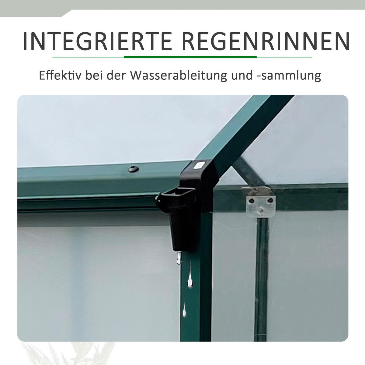 Outsunny Gewächshaus B/H/L: ca. 248x226x308 cm Gewächshaus 845-526 - grün/transparent (308,00/248,00/226,00cm) - Outsunny