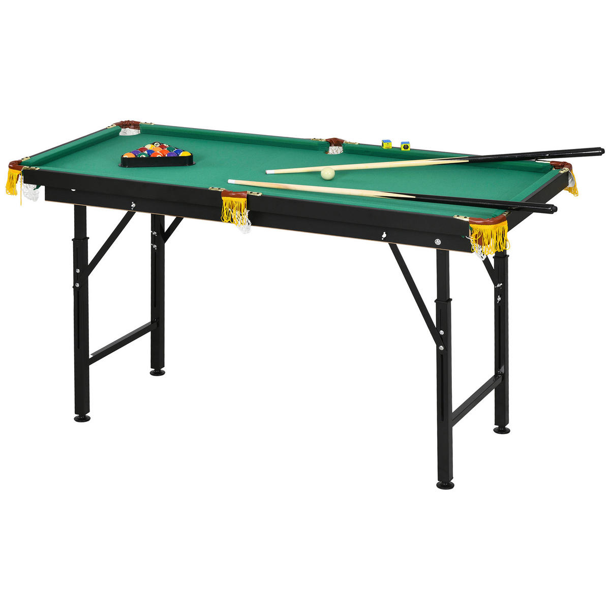 SPORTNOW Billardtisch grün Stahl B/H/L: ca. 63x75x140 cm Billardtisch - grün (140,00/63,00/75,00cm) - SPORTNOW