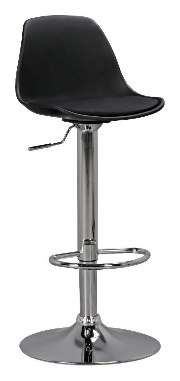 Barhocker schwarz Chrom Kunstleder Metall B/H/T: ca. 40x104x40 cm Barhocker - schwarz/Chrom (40,00/104,00/40,00cm) - Amstyle