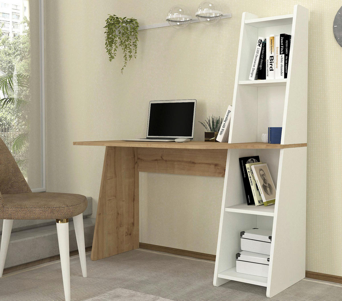 Schreibtisch Emery weiß Saphir Nachbildung B/H/T: ca. 120x74x60 cm Emery - Saphir/weiß (120,00/74,00/60,00cm) - moebel17