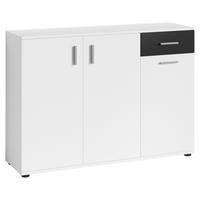 Kommode JAKOB weiß schwarz silber B/H/T: ca. 110x83,5x35,5 cm JAKOB - weiß/schwarz (110,00/83,50/35,50cm) - byLIVING