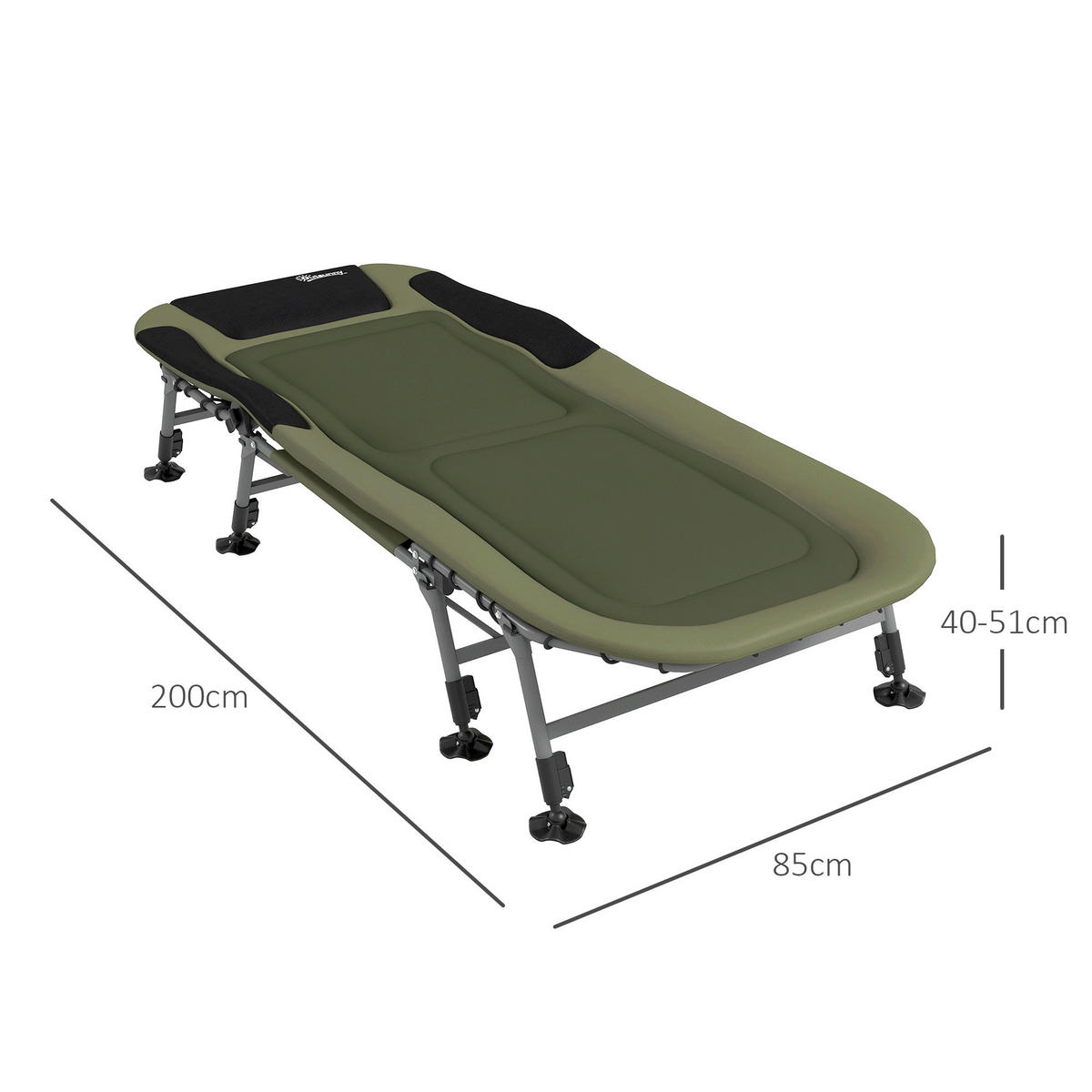 Outsunny Campingbett B/H/L: ca. 85x55x200 cm Campingbett - grün (200,00/85,00/55,00cm) - Outsunny