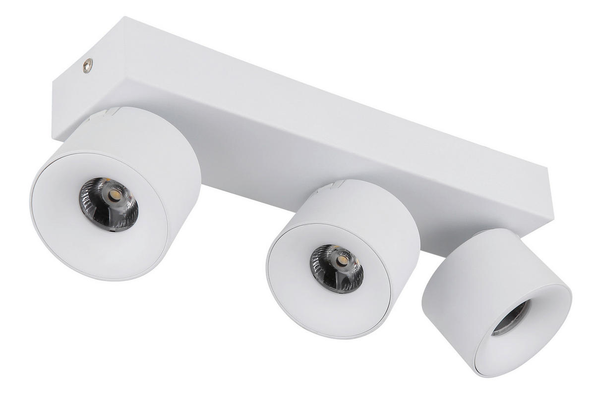 GLOBO LED-Spot weiß Aluminium Metall B/H/T: ca. 7,2x12x33 cm 3 Brennstellen RAE - weiß (7,20/12,00/33,00cm) - GLOBO