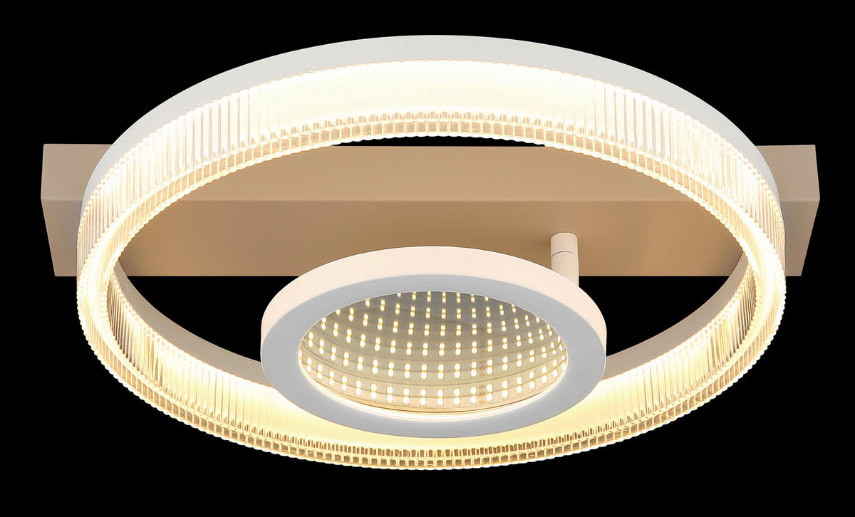 GLOBO Deckenleuchte transparent weiß sand Metall Kunststoff B/H/L: ca. 33x10x36 cm 1 Brennstellen ZARA - sand/weiß (36,00/33,00/10,00cm) - GLOBO