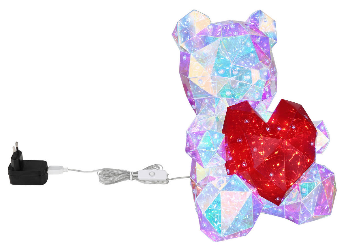 GLOBO LED-Dekoleuchte Brondar 28058 klar rot Kunststoff H: ca. 30 cm Brondar - klar/rot (30,00cm) - GLOBO