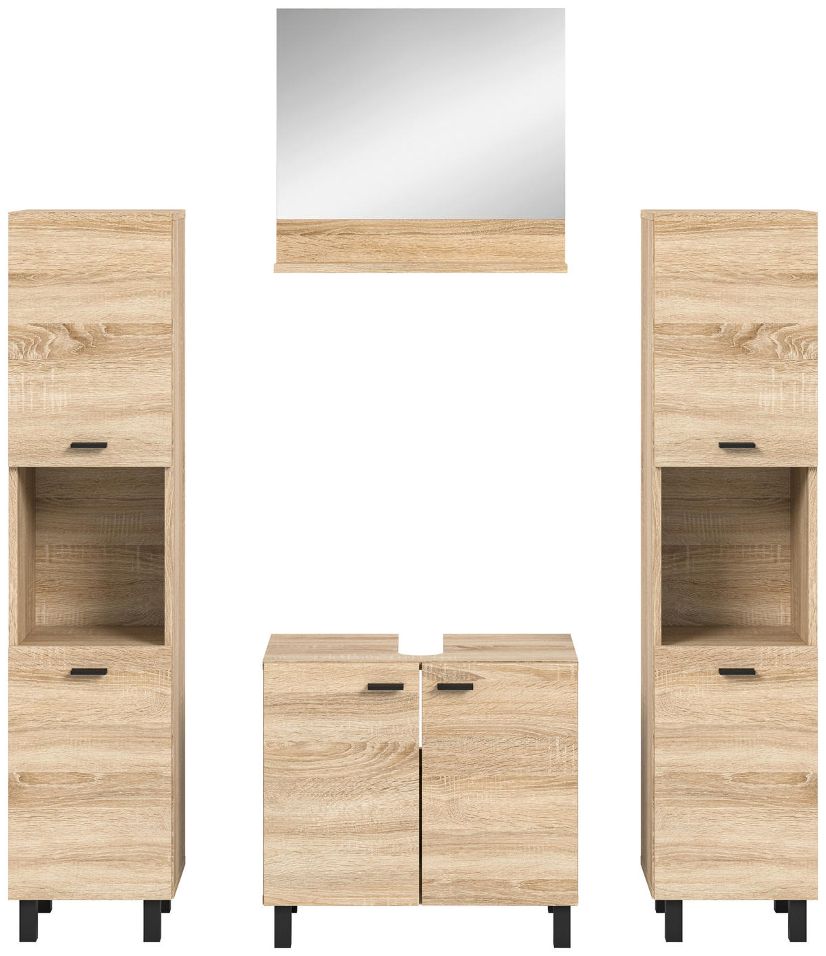 Badezimmer-Set BOSTON Eiche Sonoma Nachbildung B/H/T: ca. 137x186x33 cm BOSTON - Eiche (137,00/186,00/33,00cm) - xonox.home