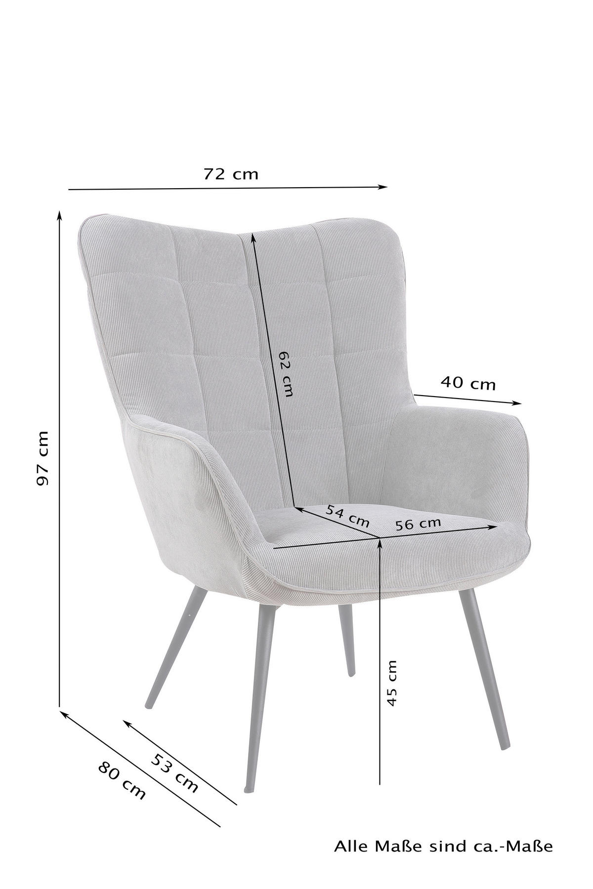 byLIVING Hocker UTA weiß B/H/T: ca. 72x97x80 cm UTA - weiß (72,00/97,00/80,00cm) - byLIVING