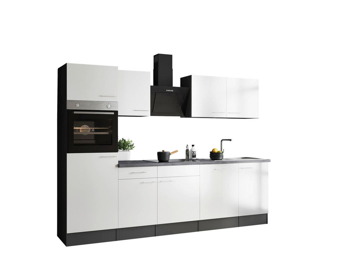 Küchenblock Oliver B/H/T: ca. 280x205x60 cm Oliver - weiß/granit (280,00/205,00/60,00cm) - Respekta