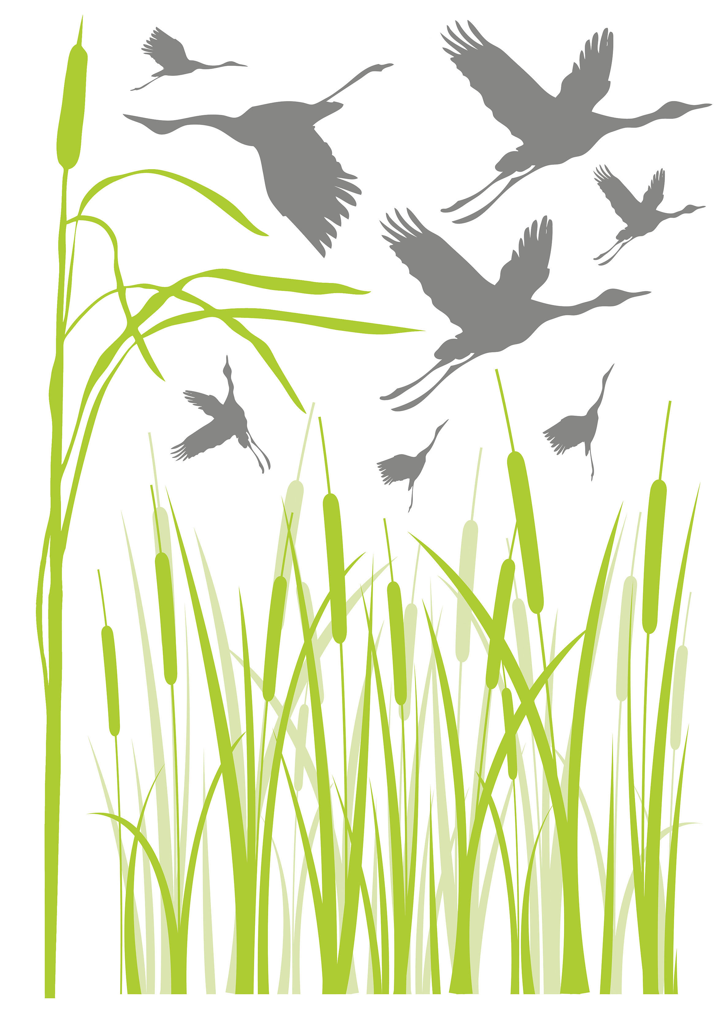 Dekosticker Gräser bunt B/L: ca. 50x70 cm 2 tlg. Dekosticker Schilf - bunt (50,00/70,00cm)