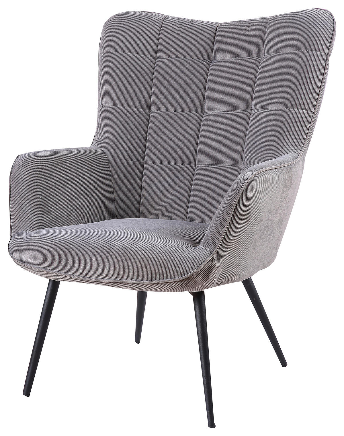 byLIVING Sessel UTA grau schwarz Stoff Metall B/H/T: ca. 72x97x80 cm UTA - schwarz/grau (72,00/97,00/80,00cm) - byLIVING