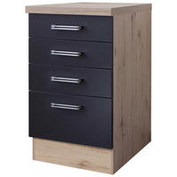 Schubkastenschrank Elva anthrazit B/H/T: ca. 50x86x60 cm Elva - Eiche/anthrazit (50,00/86,00/60,00cm) - Flex-Well