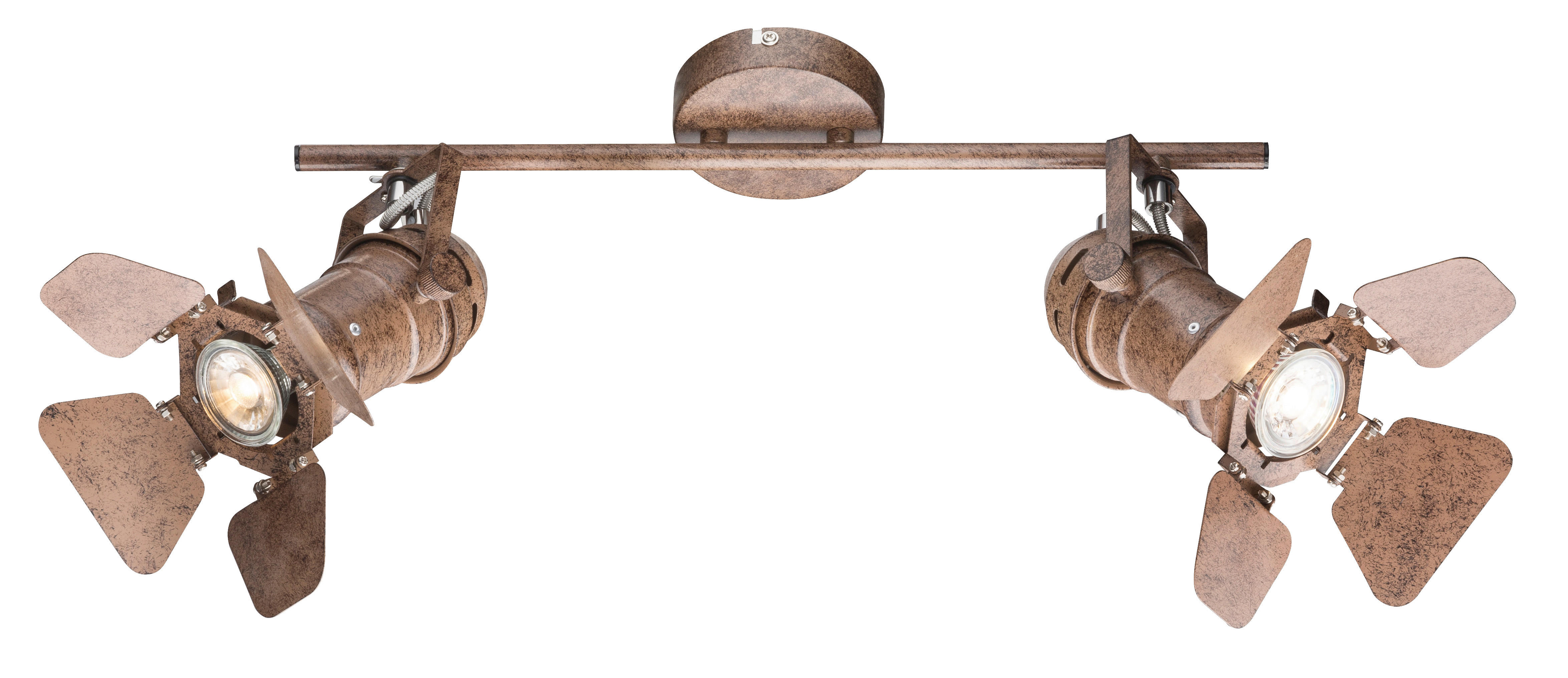 GLOBO Spot 54650-2 rostfarbig Metall B/H/L: ca. 16x27x54 cm GU10 2 Brennstellen Spot_2flg.Egon - rostfarbig (54,00/16,00/27,00cm) - GLOBO