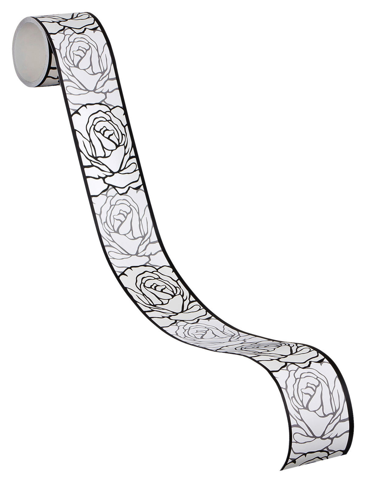 A.S.Creation Bordüre grau schwarz weiß B/H/D: ca. 5x500x5,5 cm Bordüre_selbstklebend - weiß/schwarz (5,50/500,00cm) - A.S.Creation