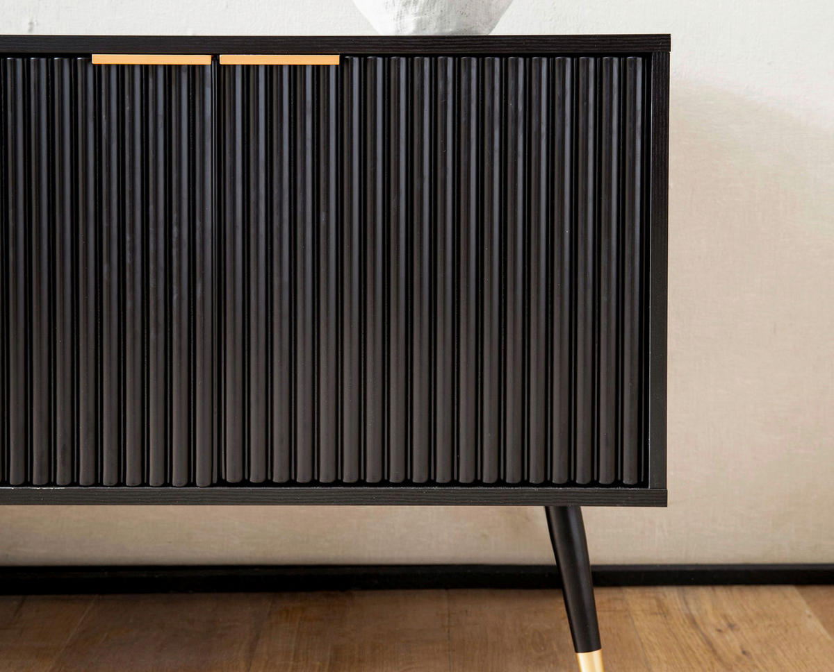 Lowboard schwarz B/H/T: ca. 150x60x39 cm TV & Lowboard - schwarz (150,00/60,00/39,00cm) - Wohnling