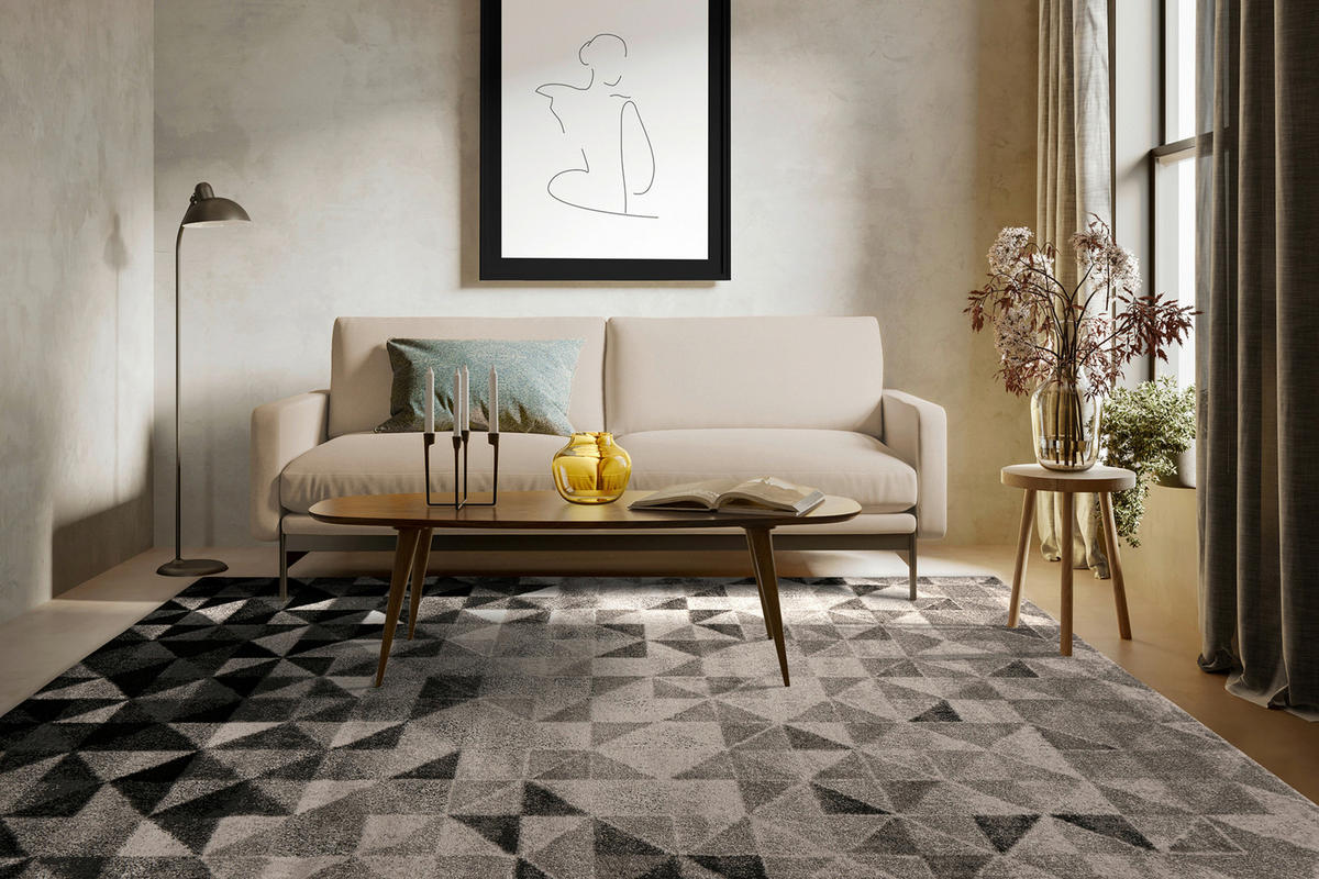 360Living Teppich Naila grau B/L: ca. 120x170 cm Naila - grau (120,00/170,00cm) - 360Living