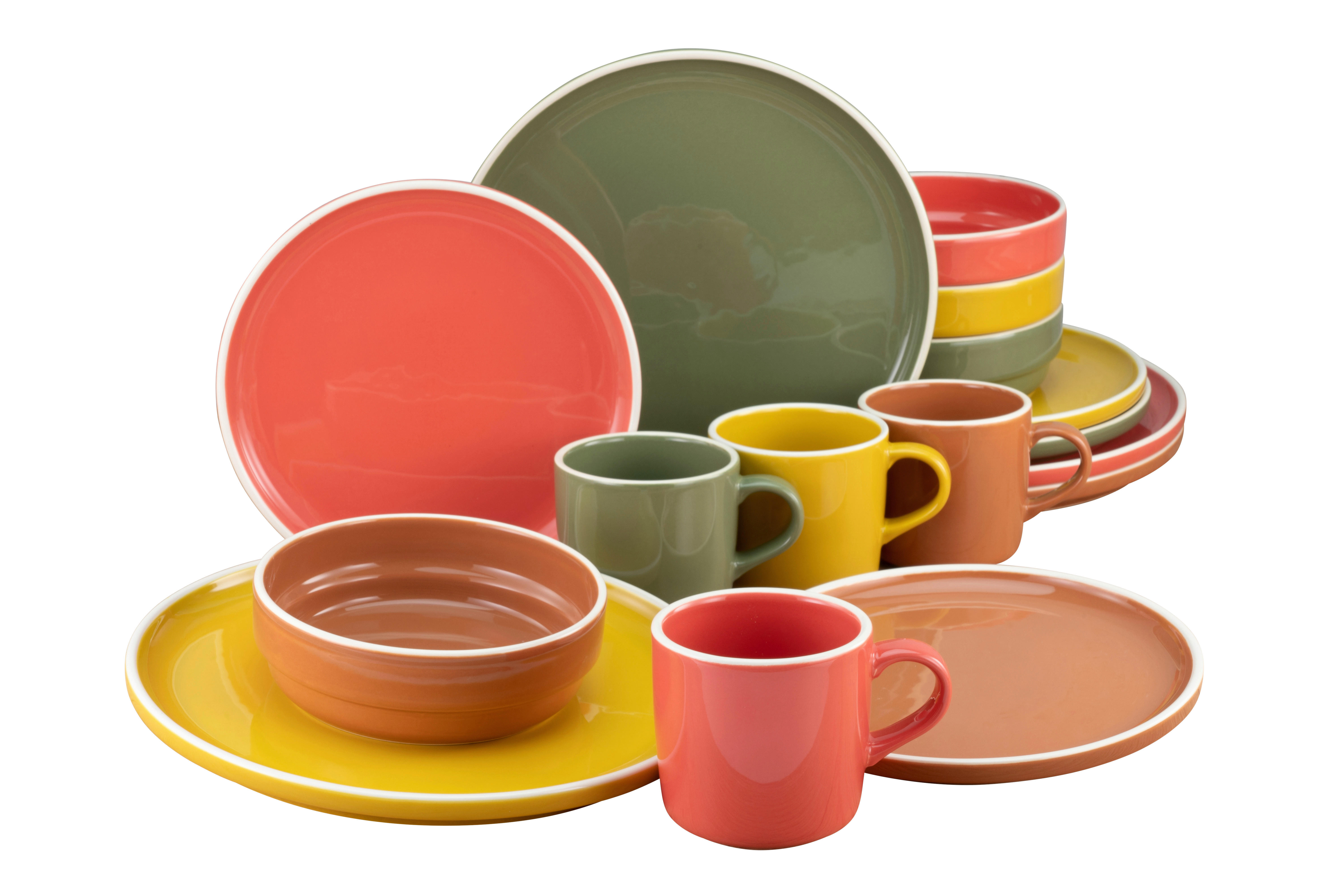 CreaTable Kombiservice INDIAN SUMMER multicolor Steingut 16 tlg. INDIAN SUMMER - multicolor - CreaTable