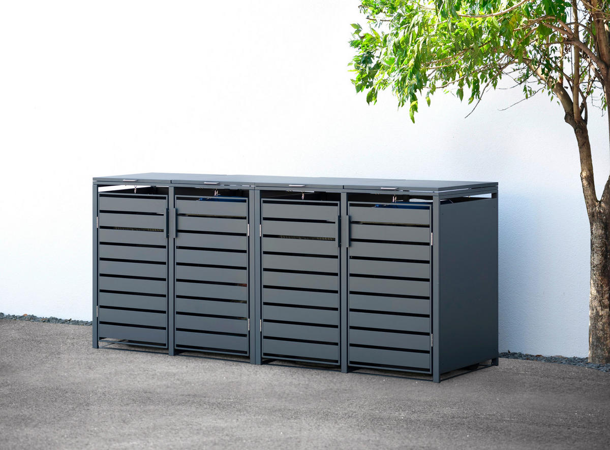 Westmann Mülltonnenbox4-fach Kubus 4-fach Kubus - anthrazit (264,00/116,00/80,00cm) - Westmann