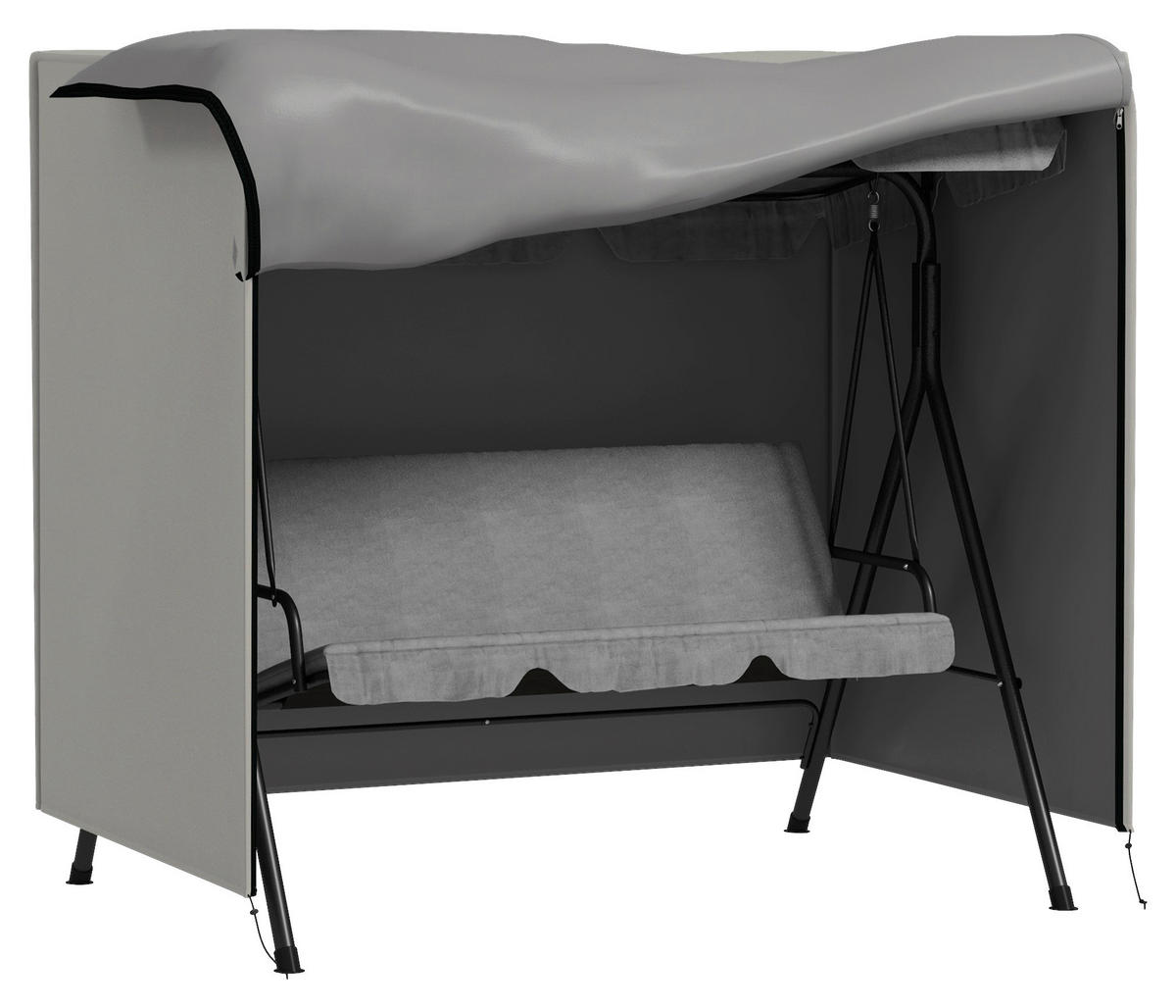 Outsunny Abdeckplane grau Polyester B/H/L: ca. 114x177x152 cm Abdeckhaube_für_Hollywoodschaukeln - grau (152,00/114,00/177,00cm) - Outsunny