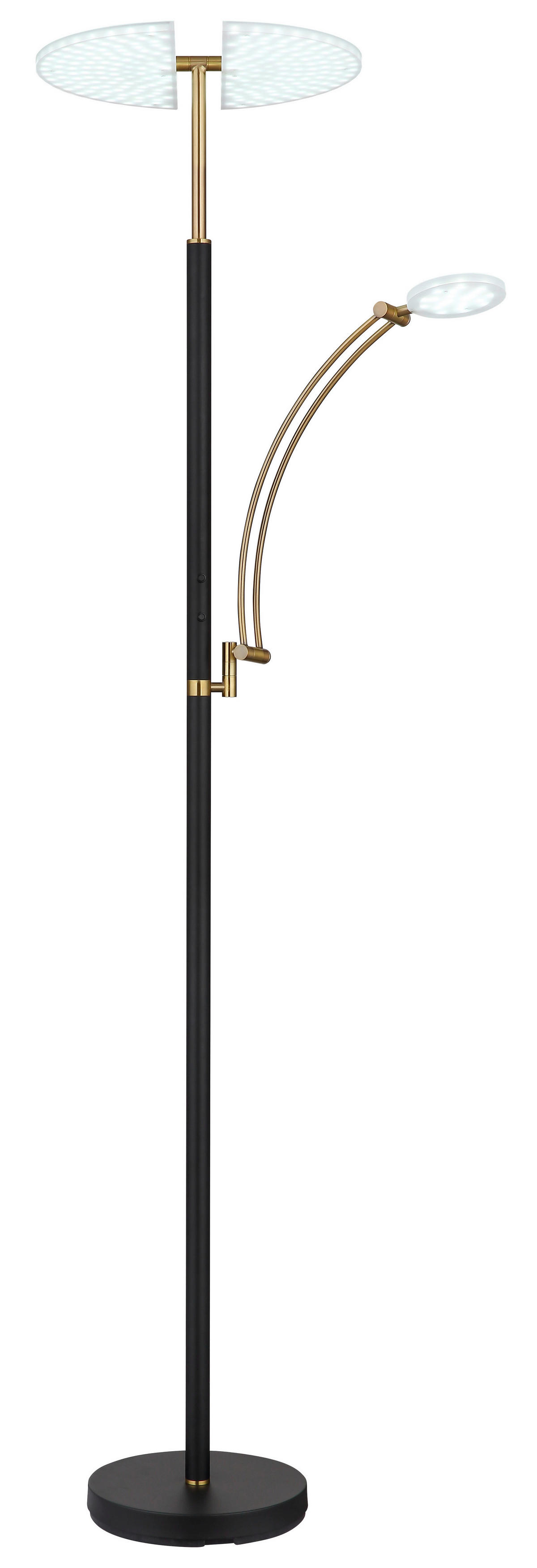 GLOBO LED-Deckenfluter bronze Chrom Kunststoff Metall B/H/T: ca. 80x183x40,5 cm 1 Brennstellen TIRANA - Chrom/bronze (80,00/183,00/40,50cm) - GLOBO