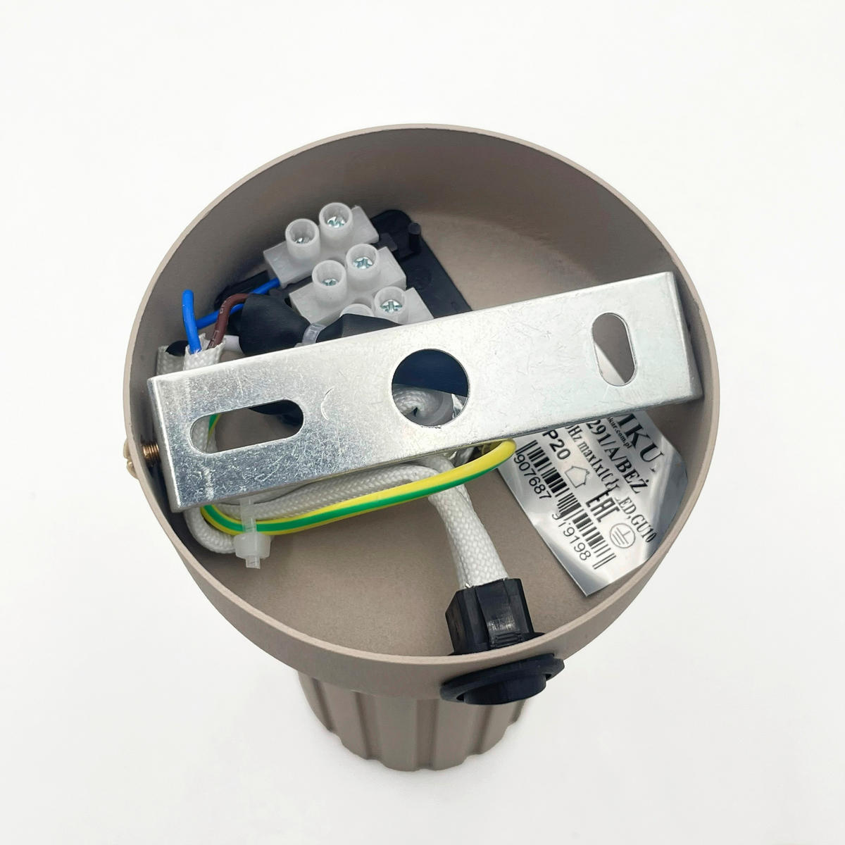 Lamkur Wandleuchte beige Stahl B/H/L: ca. 8x16x8 cm GU10 1 Brennstellen Prisma - beige (8,00/8,00/16,00cm) - Lamkur