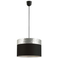Pendelleuchte schwarz silber Metall L/D: ca. 120x30 cm E27 1 Brennstellen Pendelleuchte_Romka - schwarz/silber (30,00cm)