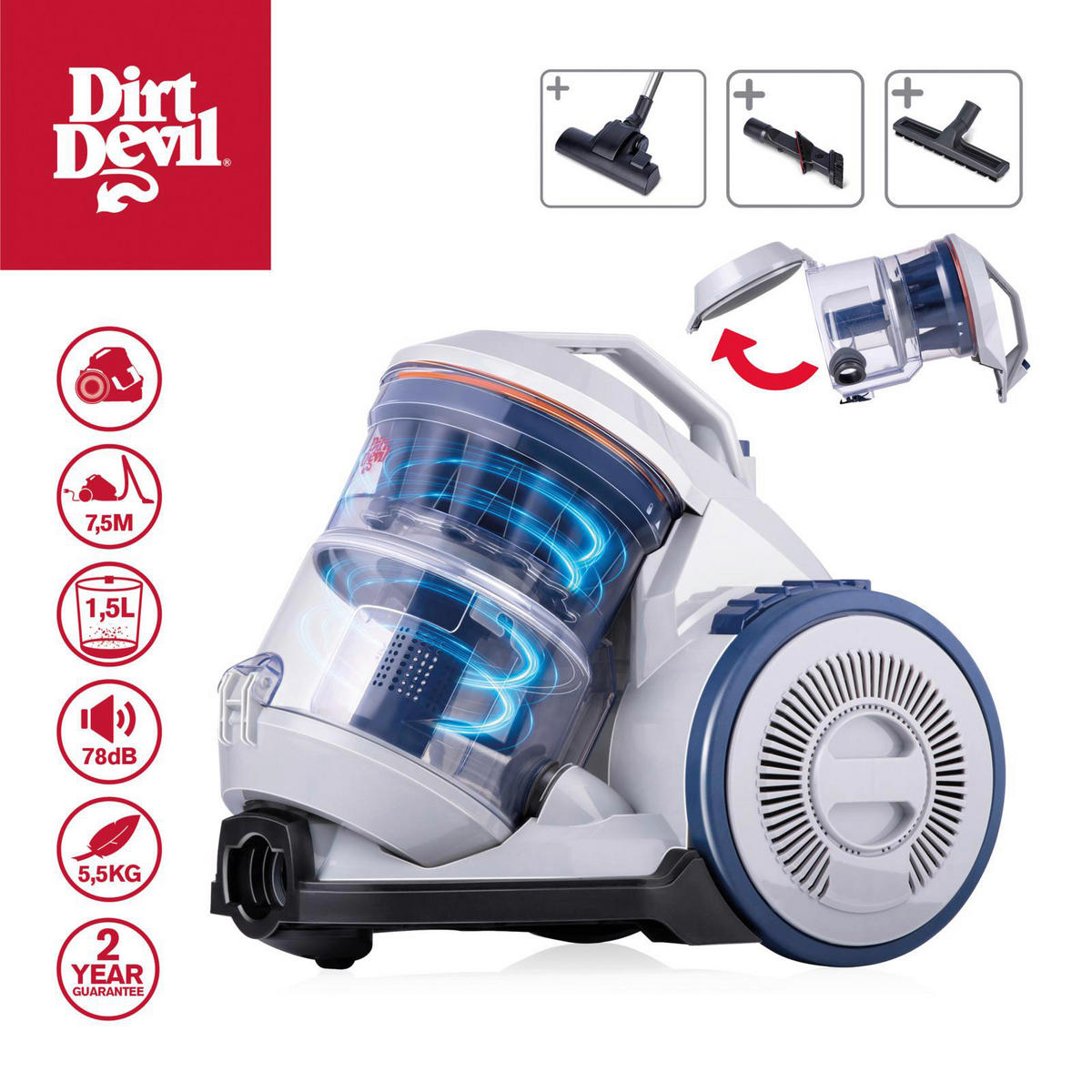 Bodenstaubsauger blau grau Dirt Devil - blau/grau